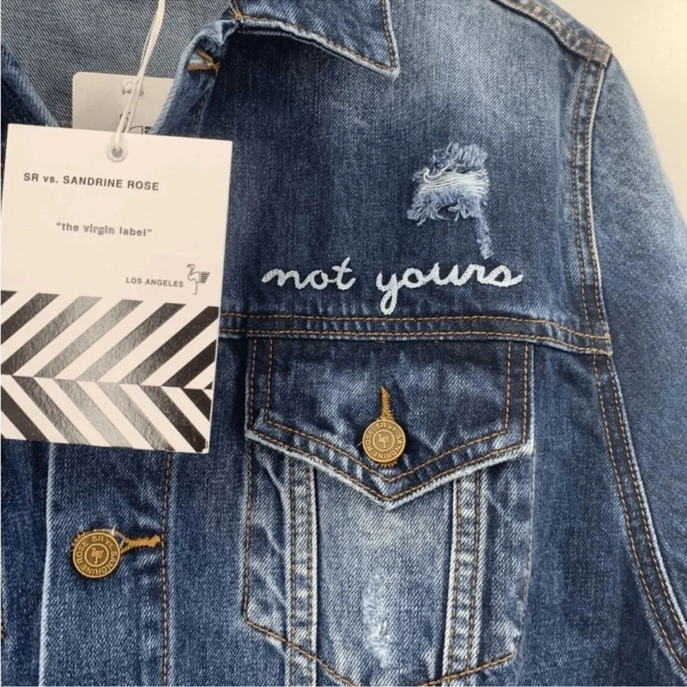 FREE PEOPLE X SANDRINE ROSE NWT MEDIUM JEAN JACKET - Picture 3 of 5